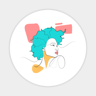 Afro Women in Lineart Magnet